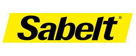 Sabelt logo in black italic text on a yellow banner
