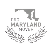 Gray logo: Maryland outline above text