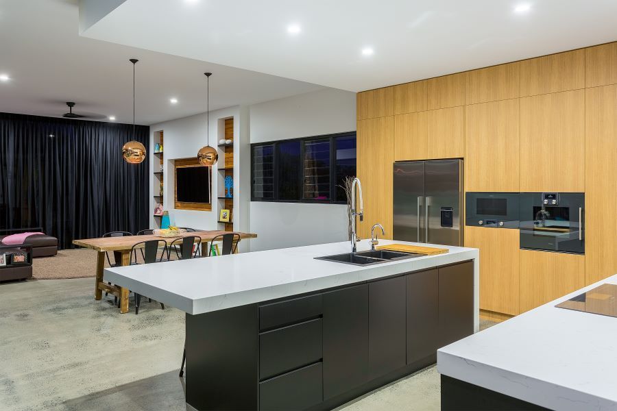 There is a Large Island in the Middle of the Kitchen — Maryborough Bay Glass & Aluminium in Howard, QLD