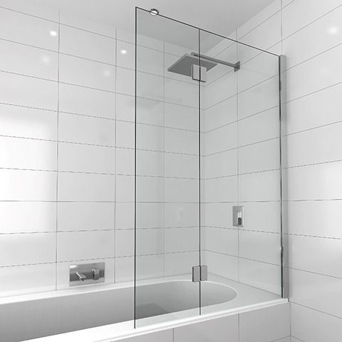 A Bathroom With a Bathtub and a Glass Shower Door — Maryborough Bay Glass & Aluminium in Howard, QLD