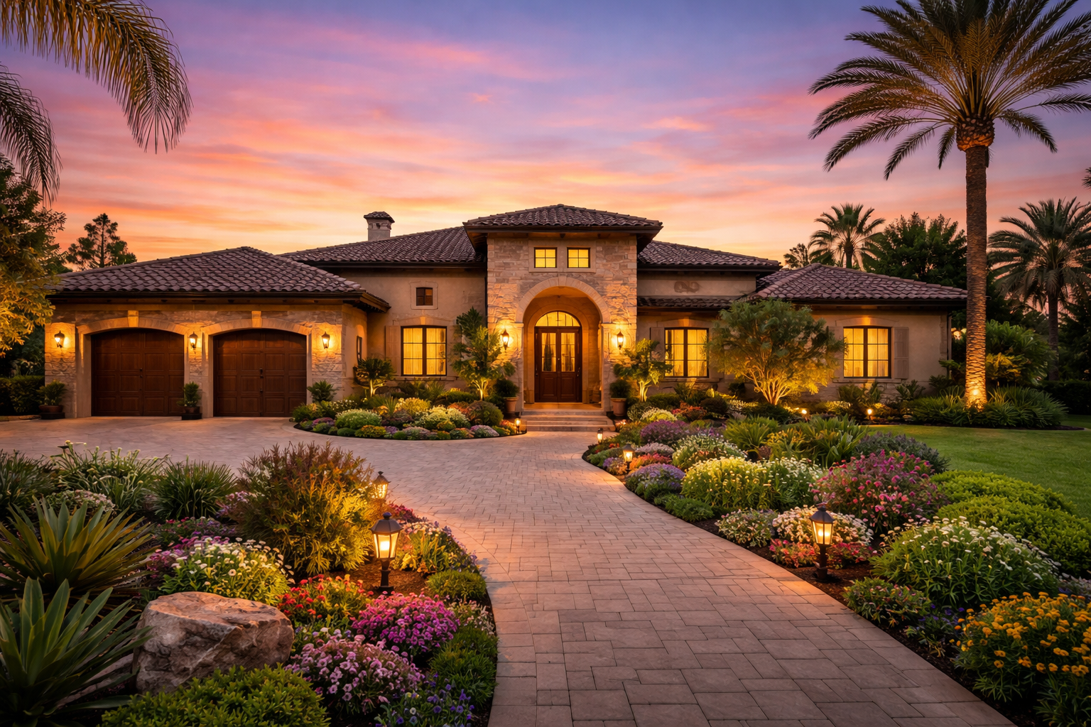 front of luxury home