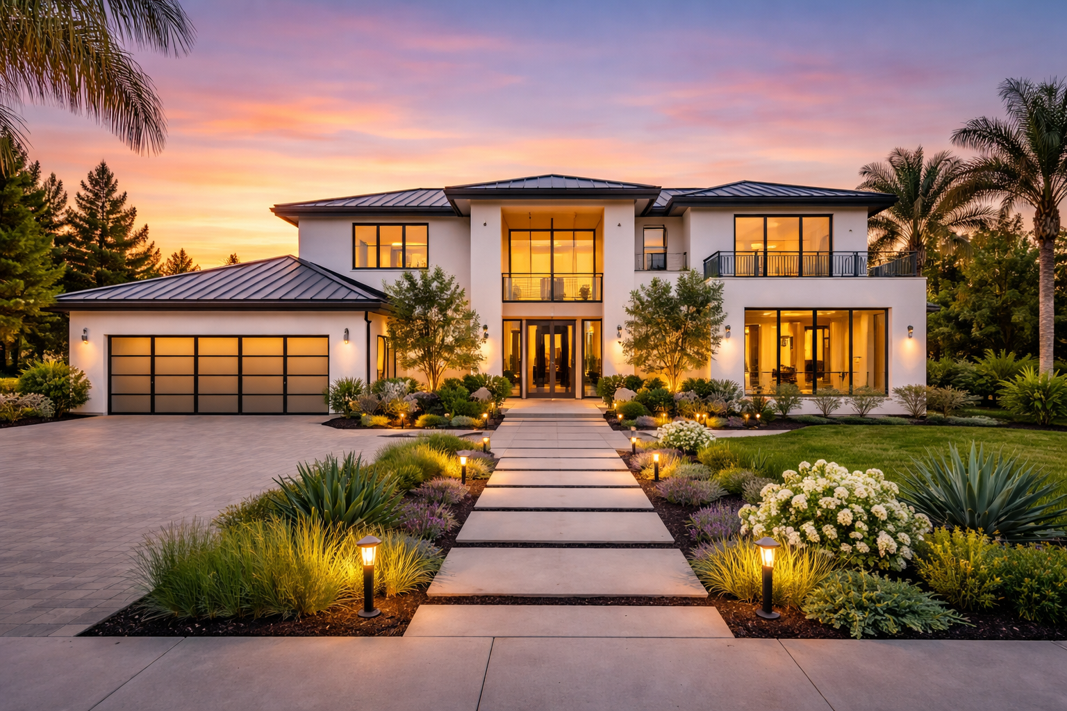front of luxury home