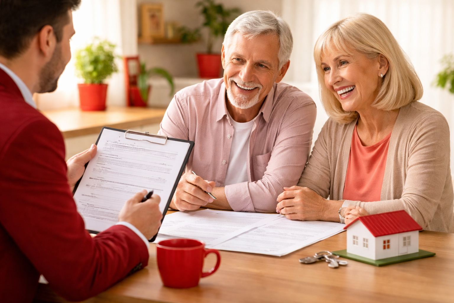 reverse mortgage specialist with customer