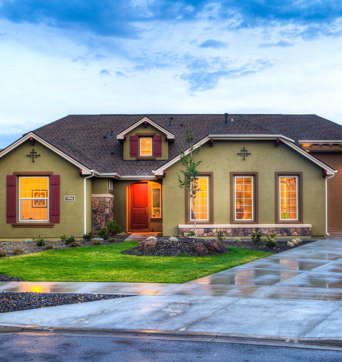 a house with a lawn
