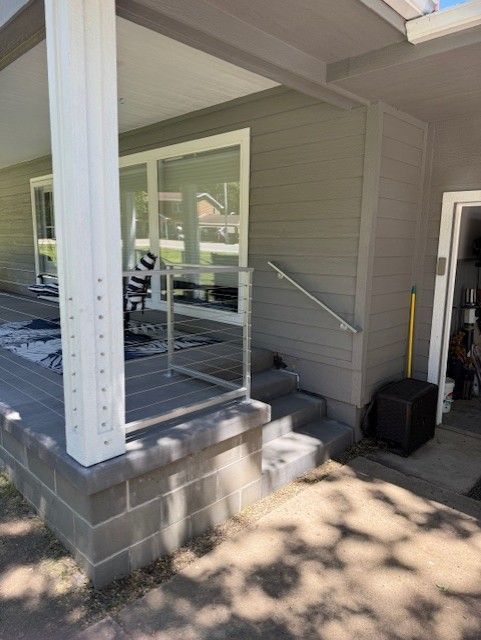 Custom Modern Exterior Cable Railings In Clear Lake, IA