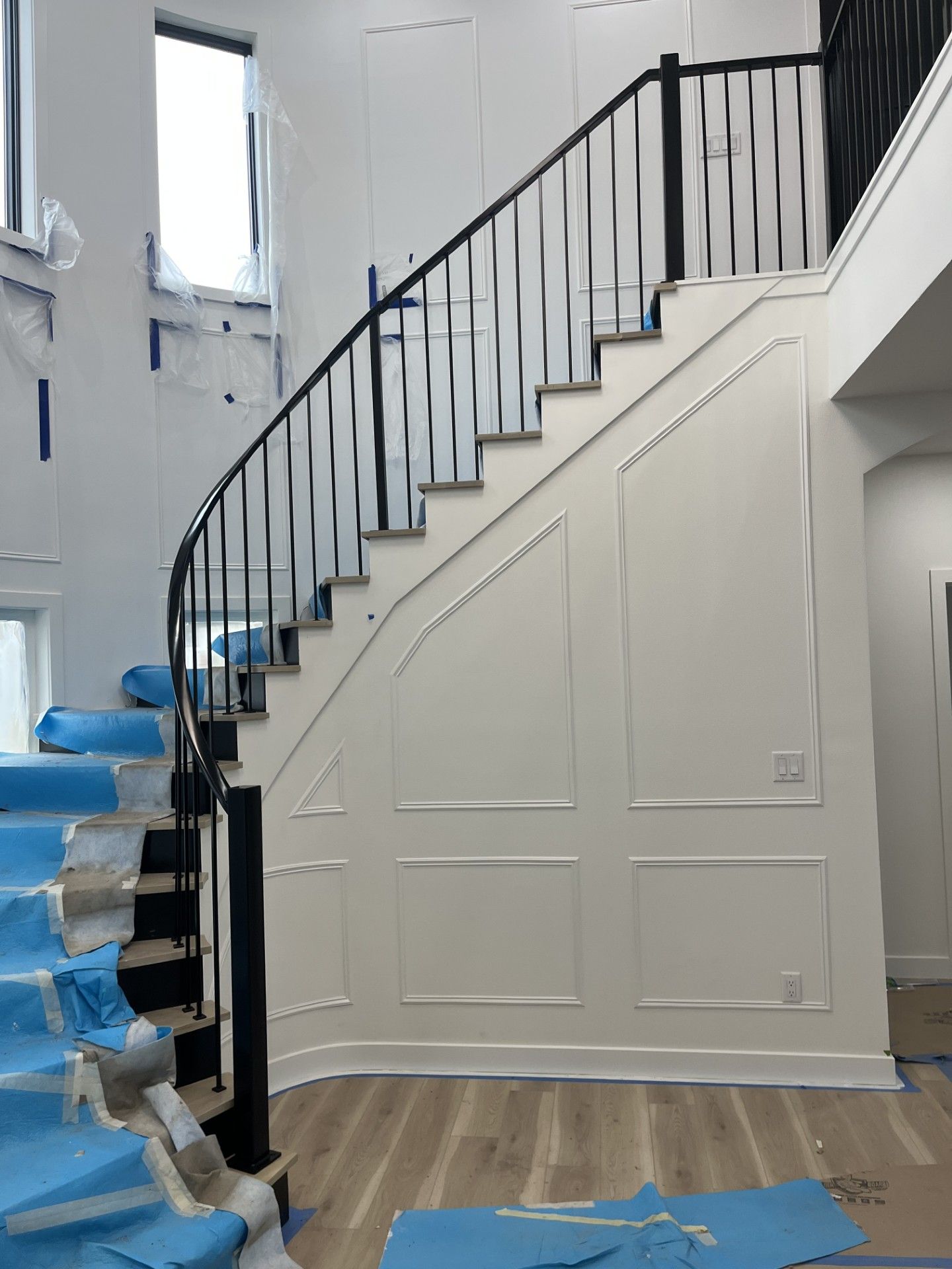 Custom Modern Interior Railing On A Spiral Staircase In Cedar Falls, IA!