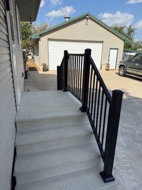 Ultralox Railing On New Precast Steps With A Gate Option Wadena IA