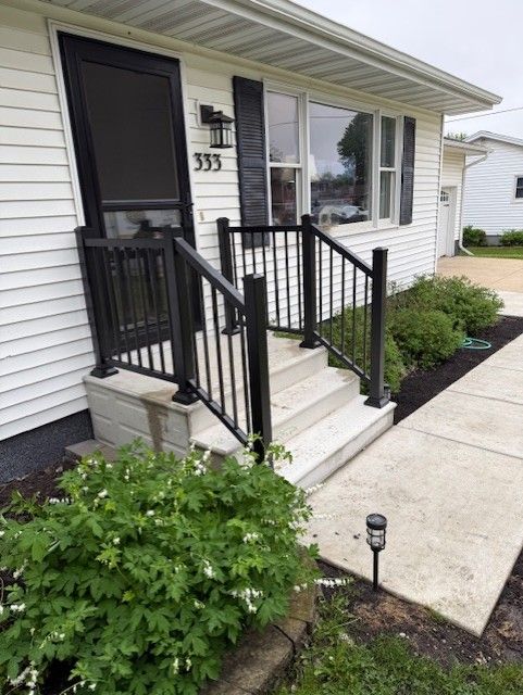 Aluminum Ultralox Railings On New Precast Steps In Dike, IA