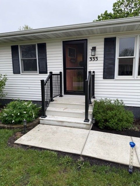 Aluminum Ultralox Railings On New Precast Steps In Dike, IA
