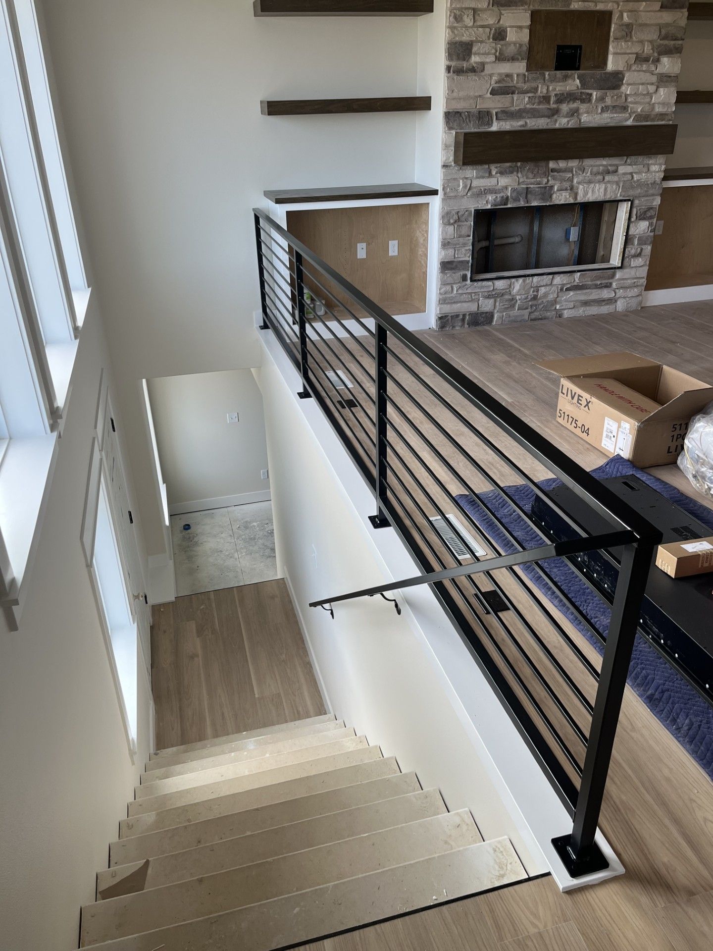 Custom Modern Interior Railings With Sleeved Wall Rail In North Liberty, IA