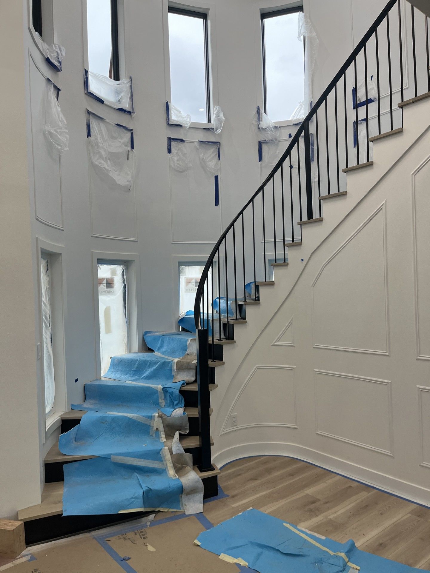 Custom Modern Interior Railing On A Spiral Staircase In Cedar Falls, IA!