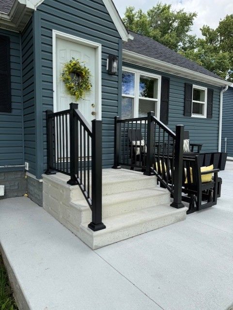 Ultralox Railing On New Precast Steps Cedar Falls IA