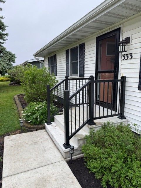 Aluminum Ultralox Railings On New Precast Steps In Dike, IA