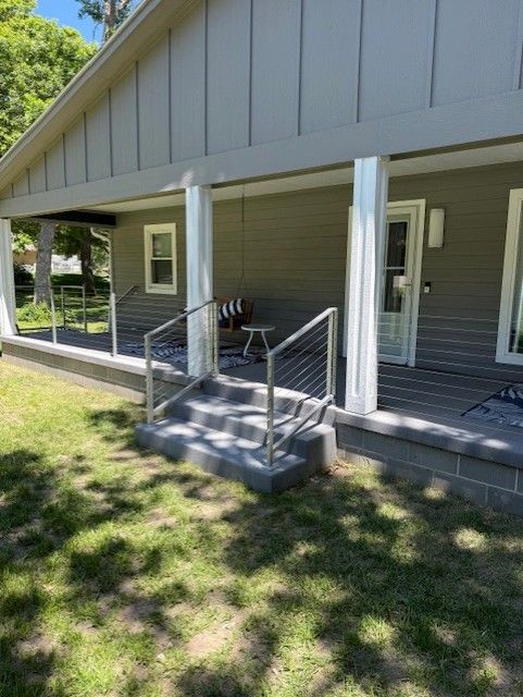 Custom Modern Exterior Cable Railings In Clear Lake, IA