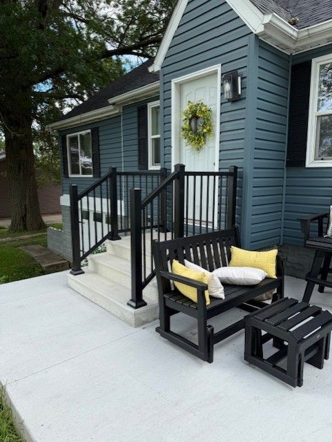 Architectural Railing On New Precast Steps Cedar Falls IA