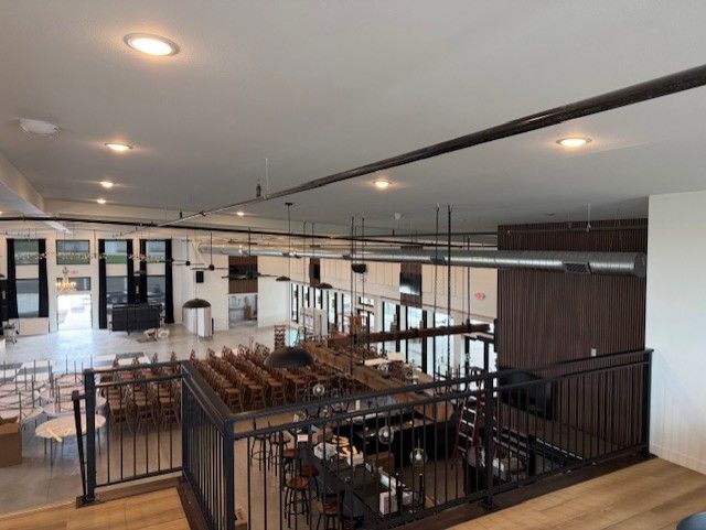Custom Modern Interior Railing With Mid Rail Grip & Returns And Extensions In Cedar Falls, IA