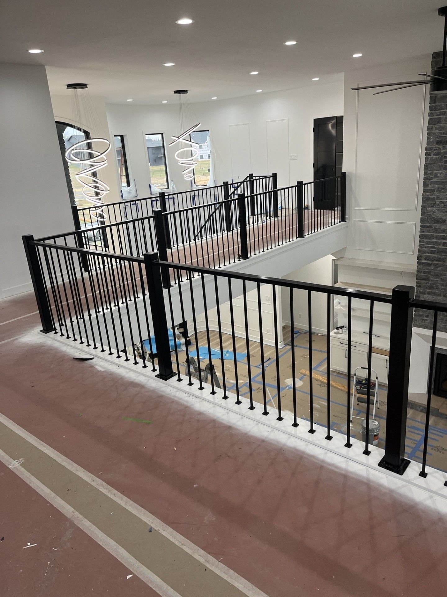 Custom Modern Interior Railing On A Spiral Staircase In Cedar Falls, IA!