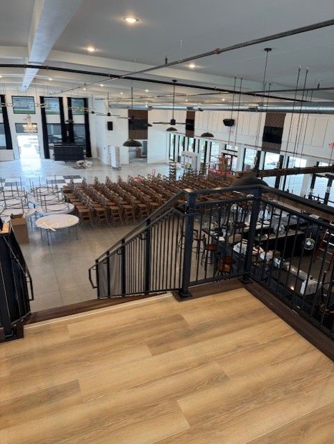 Custom Modern Interior Railing With Mid Rail Grip & Returns And Extensions In Cedar Falls, IA