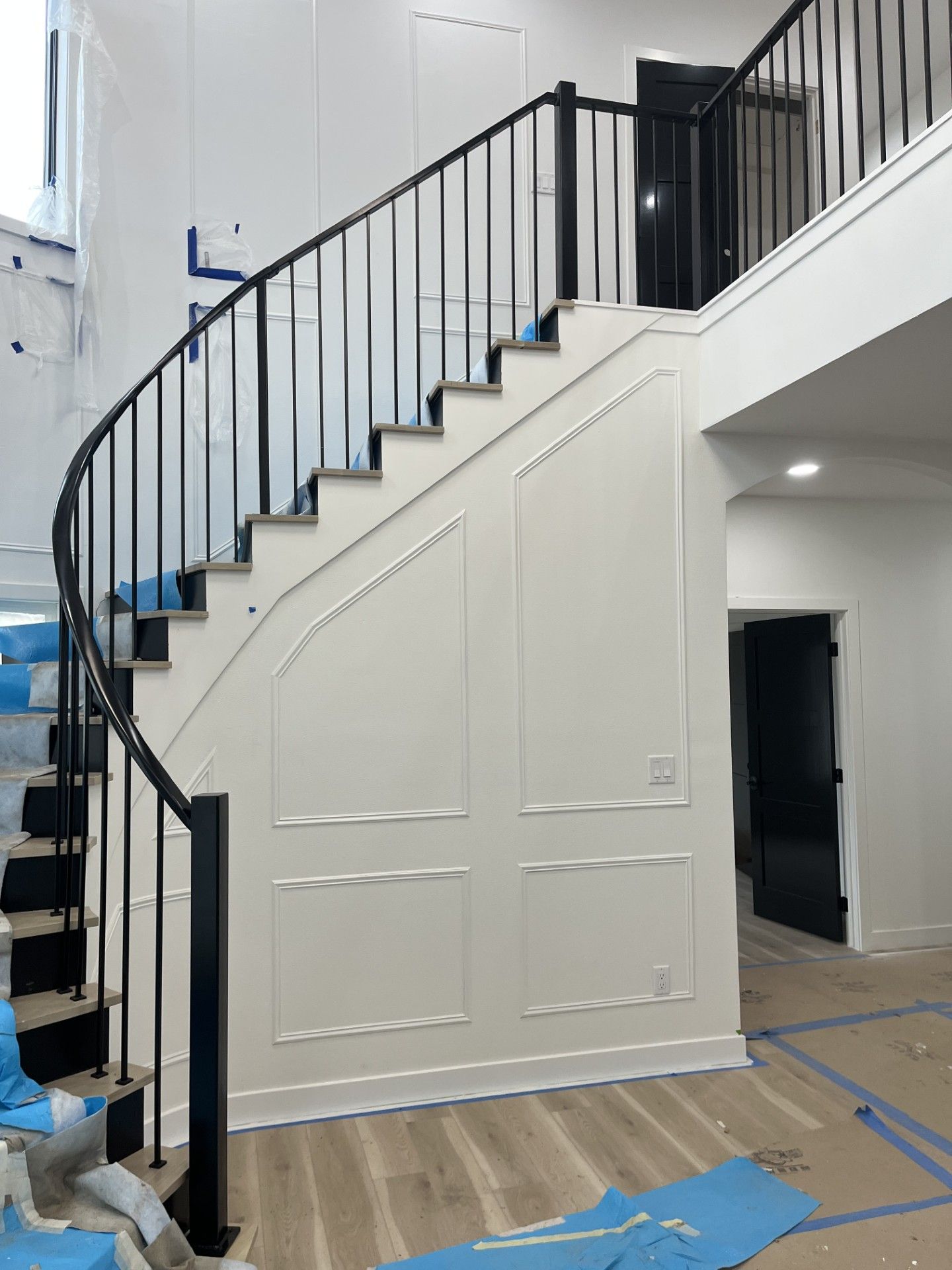 Custom Modern Interior Railing On A Spiral Staircase In Cedar Falls, IA!