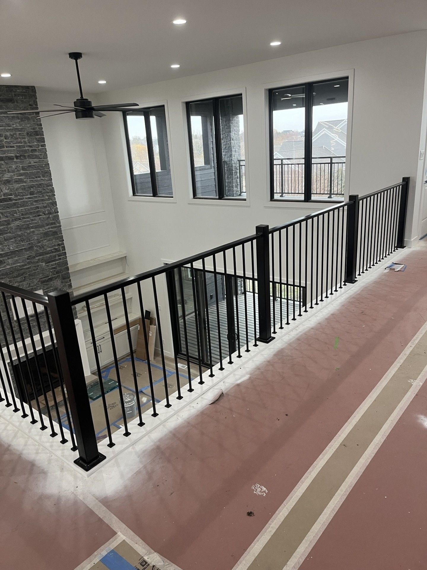 Custom Modern Interior Railing On A Spiral Staircase In Cedar Falls, IA!