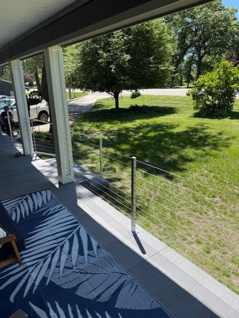 Custom Modern Exterior Cable Railings In Clear Lake, IA