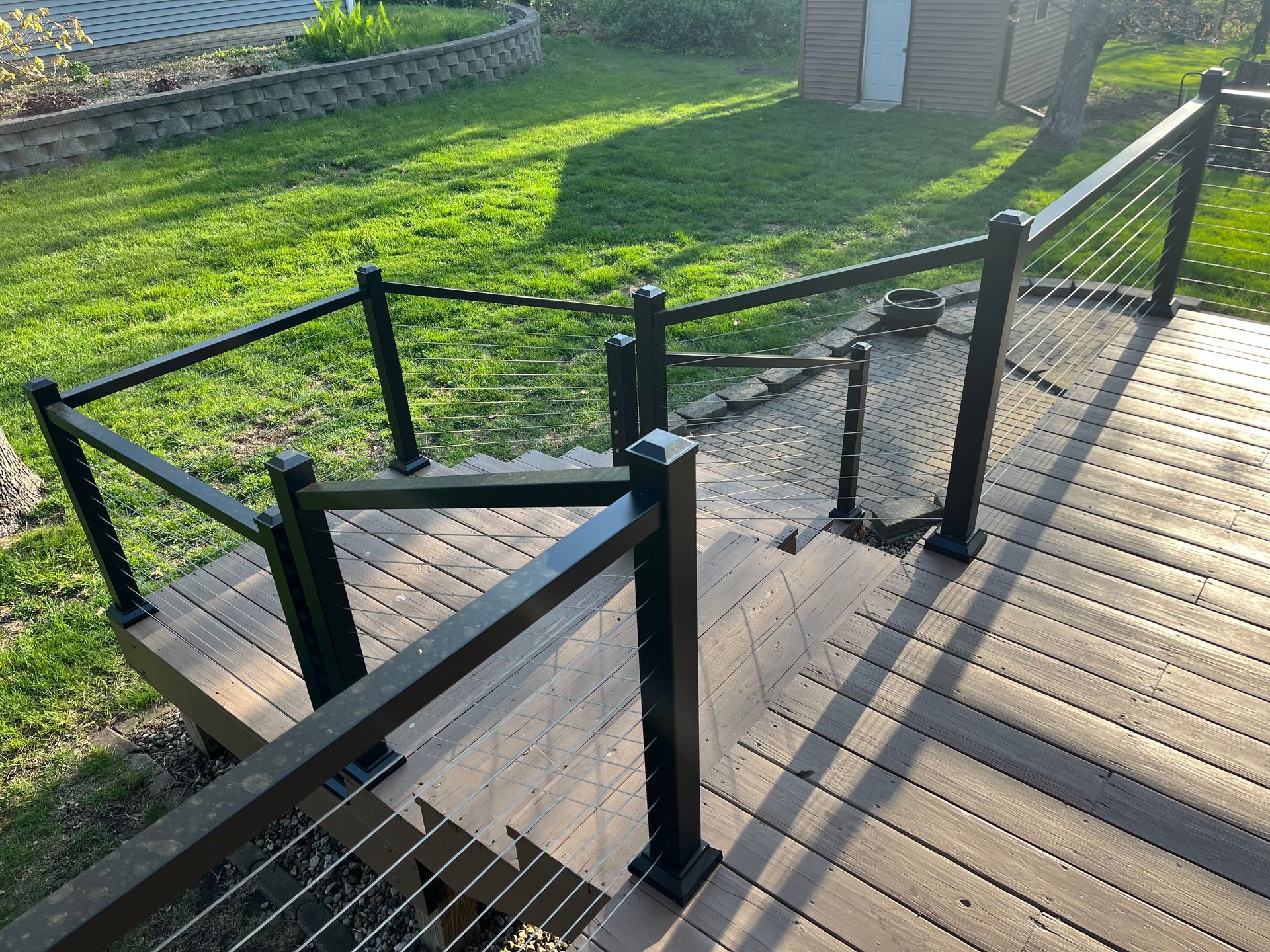 Minimalist Horizontal Cable Railing Design Waverly IA