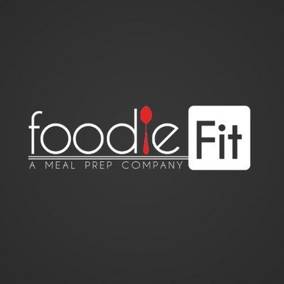 Logo for Foodie Fit, a meal prep company. Text: 
