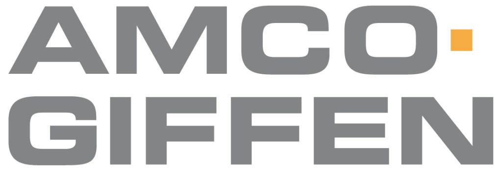 AMCO GIFFEN logo in gray and orange text on a white background