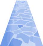 Blue mosaic-patterned path or walkway receding into the distance