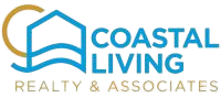 Logo for Coastal Living Realty & Associates with a blue house icon with blue and gold text.