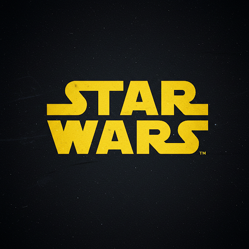 Star Wars logo in yellow on a black background.
