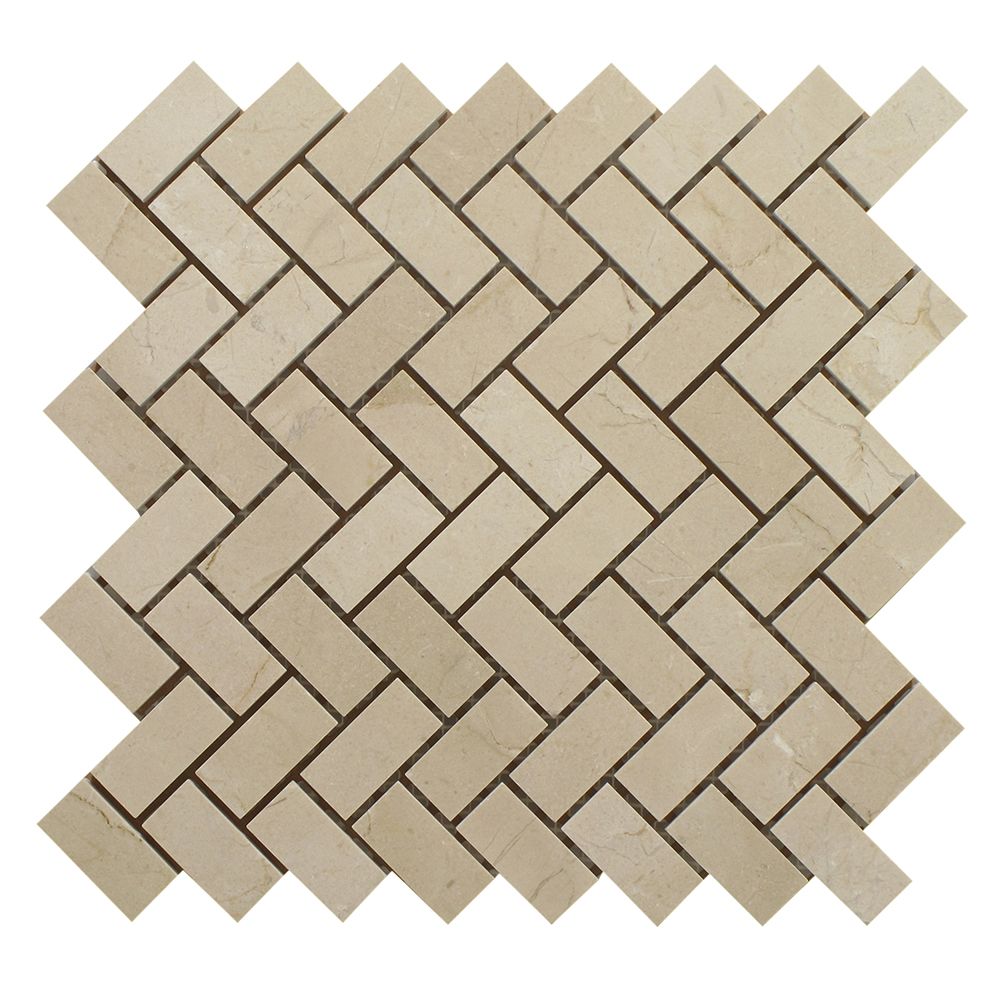 Crema Marfil Herringbone - Polished - 3/4