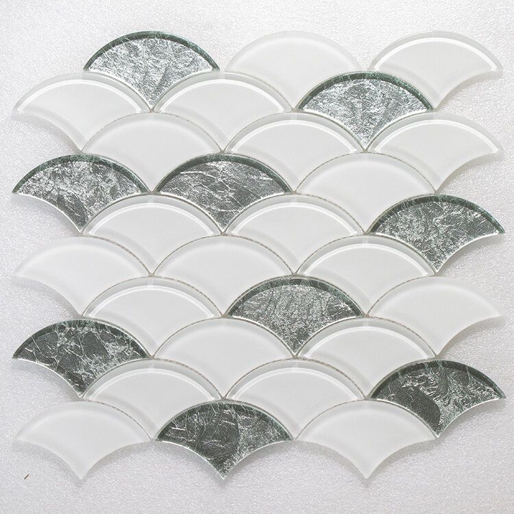 Scaglie Glass White & Silver Clear 12.5