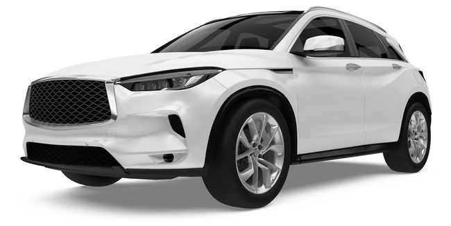 White Infiniti QX50 SUV.