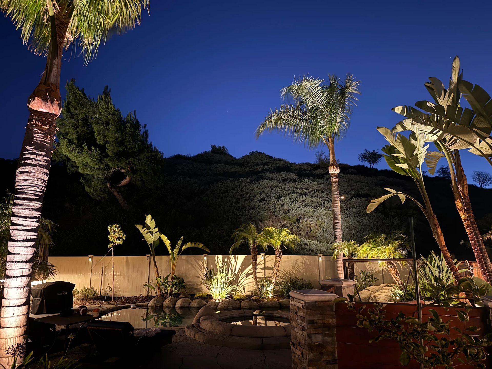 Custom landscape lighting services by Be the Light Outdoor Lighting in Orange County