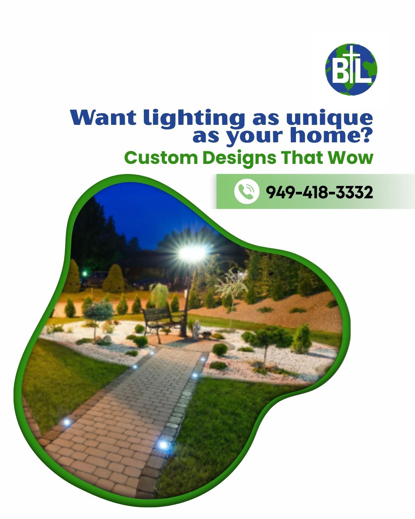 Backyard landscape and accent lighting design installed by Be the Light Outdoor Lighting