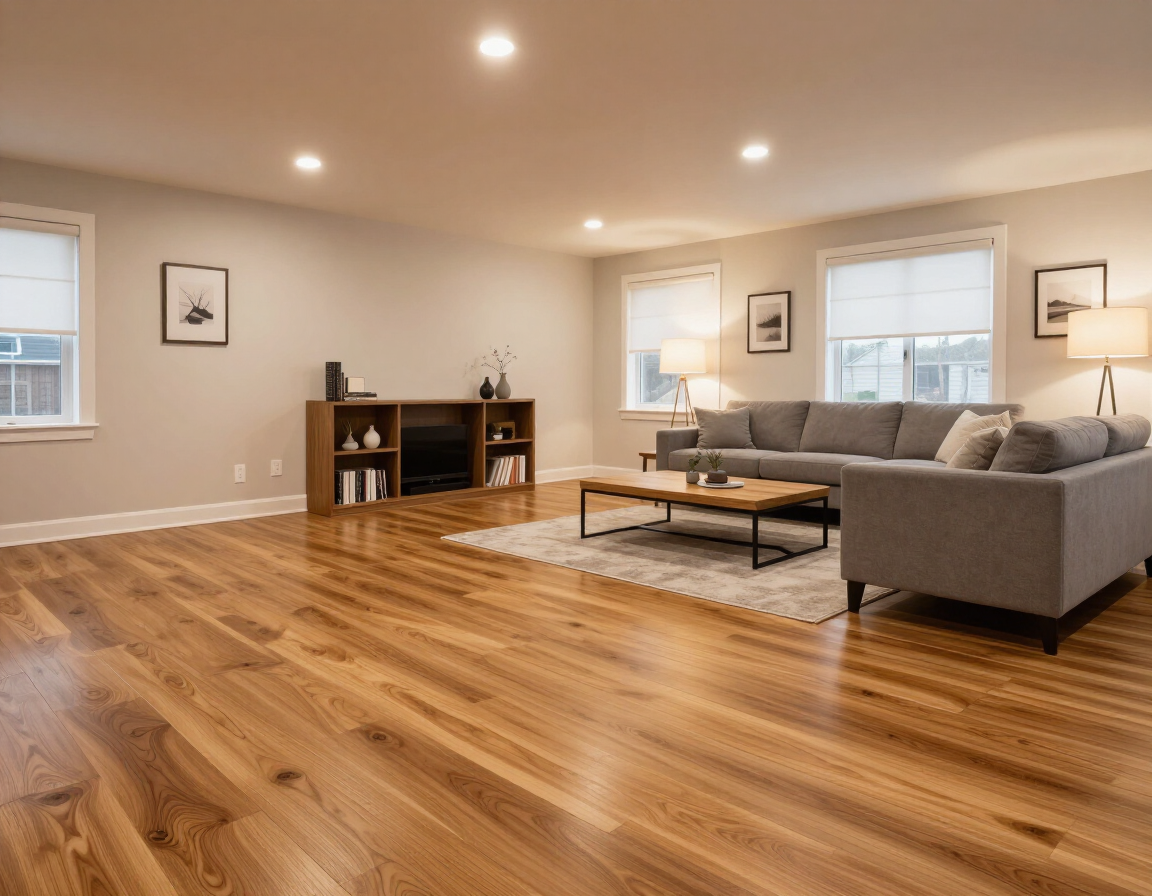 Finished basement family room in Barrow County