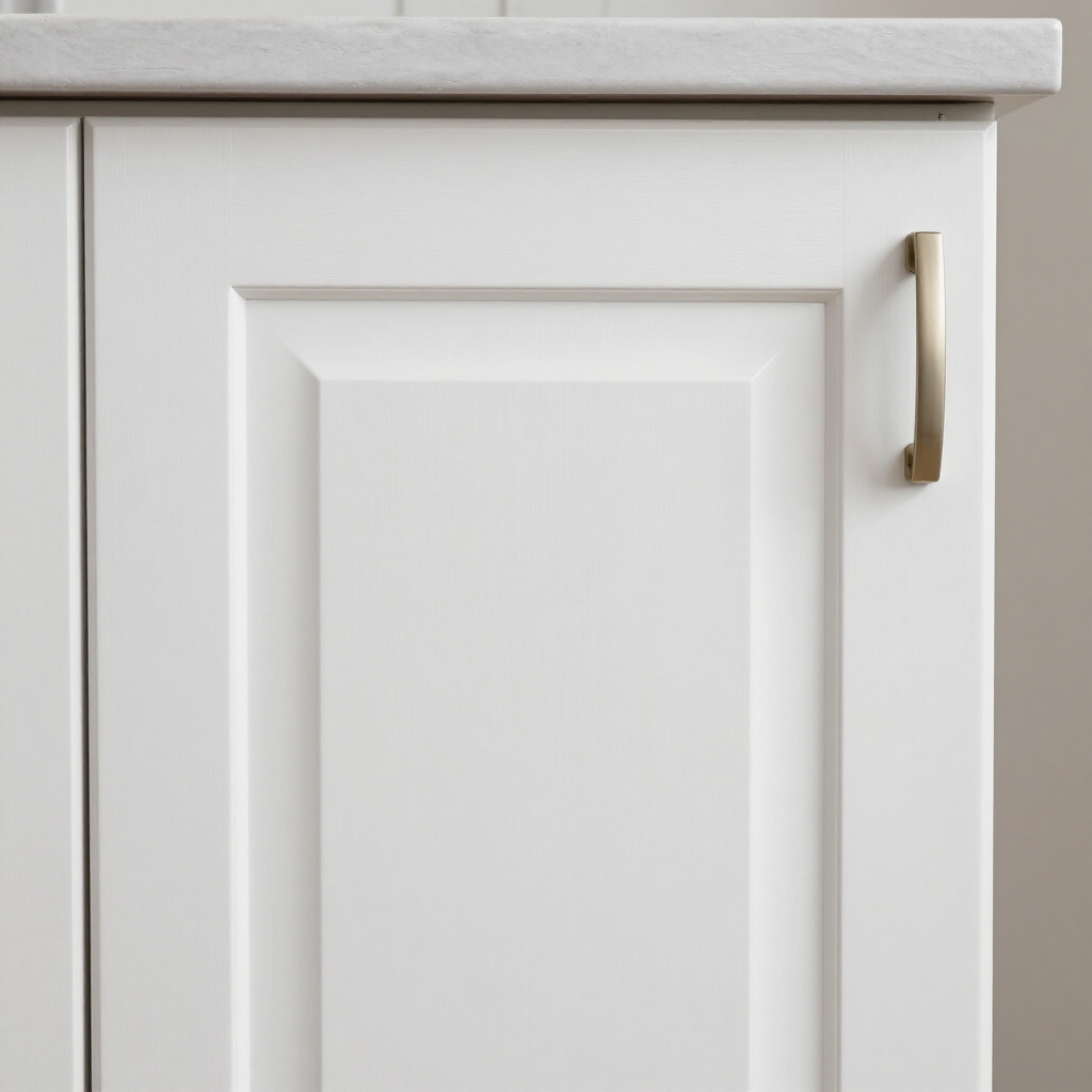Stock kitchen cabinets with simple hardware