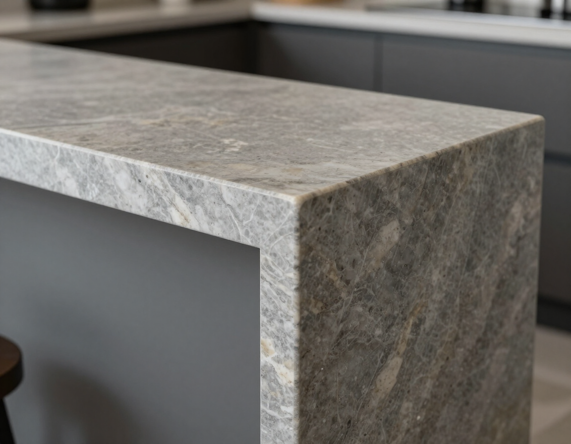 Honed soapstone countertop with matte finish