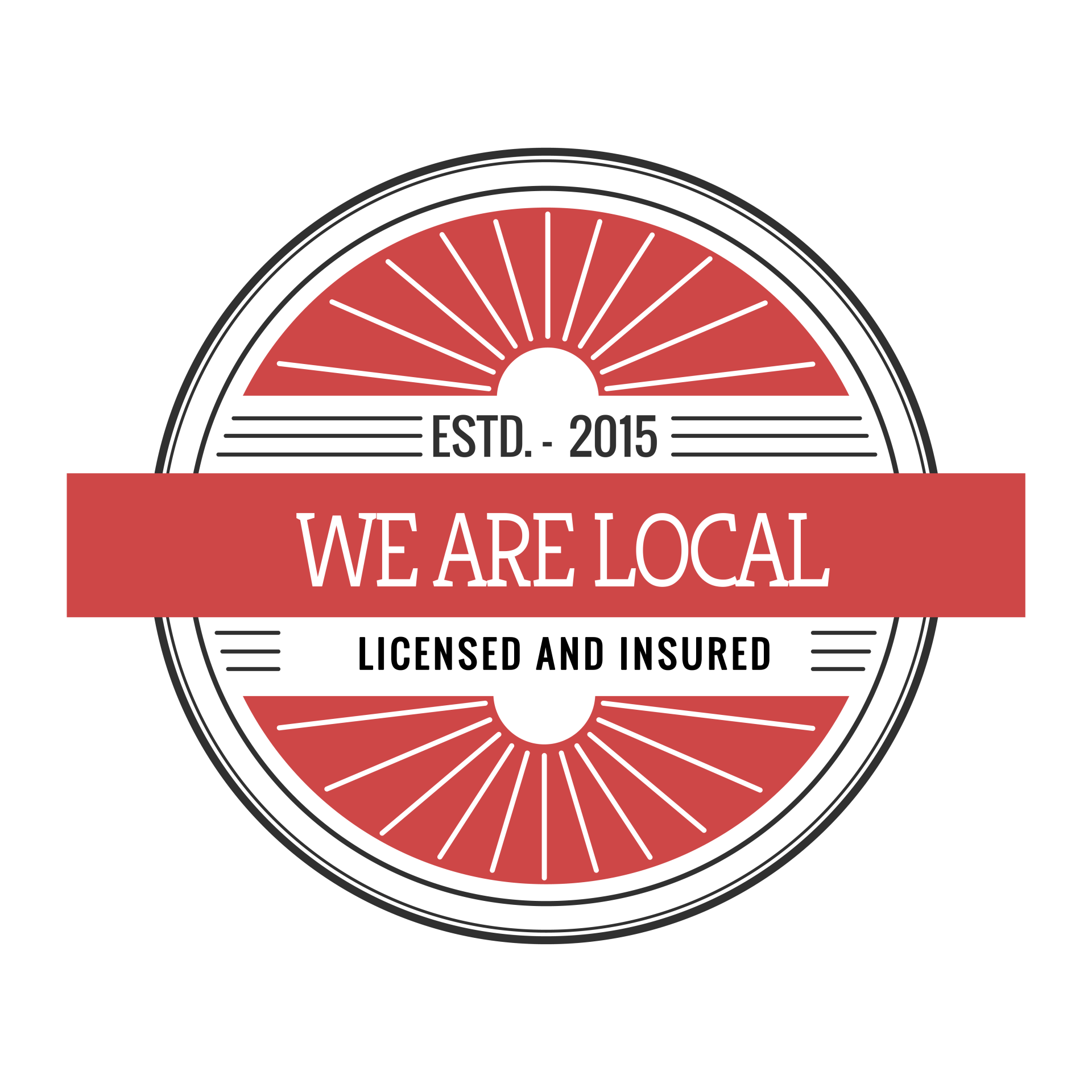 A logo that says we are local licensed and insured
