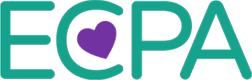 EcoPA logo with teal letters and a purple heart-shaped symbol in the center