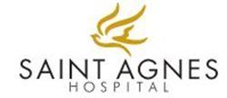 Saint Agnes Hospital logo with gold bird icon and black text on white background