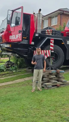 Biglift Cranes mobile crane set up for residential crane hire services in Sydney