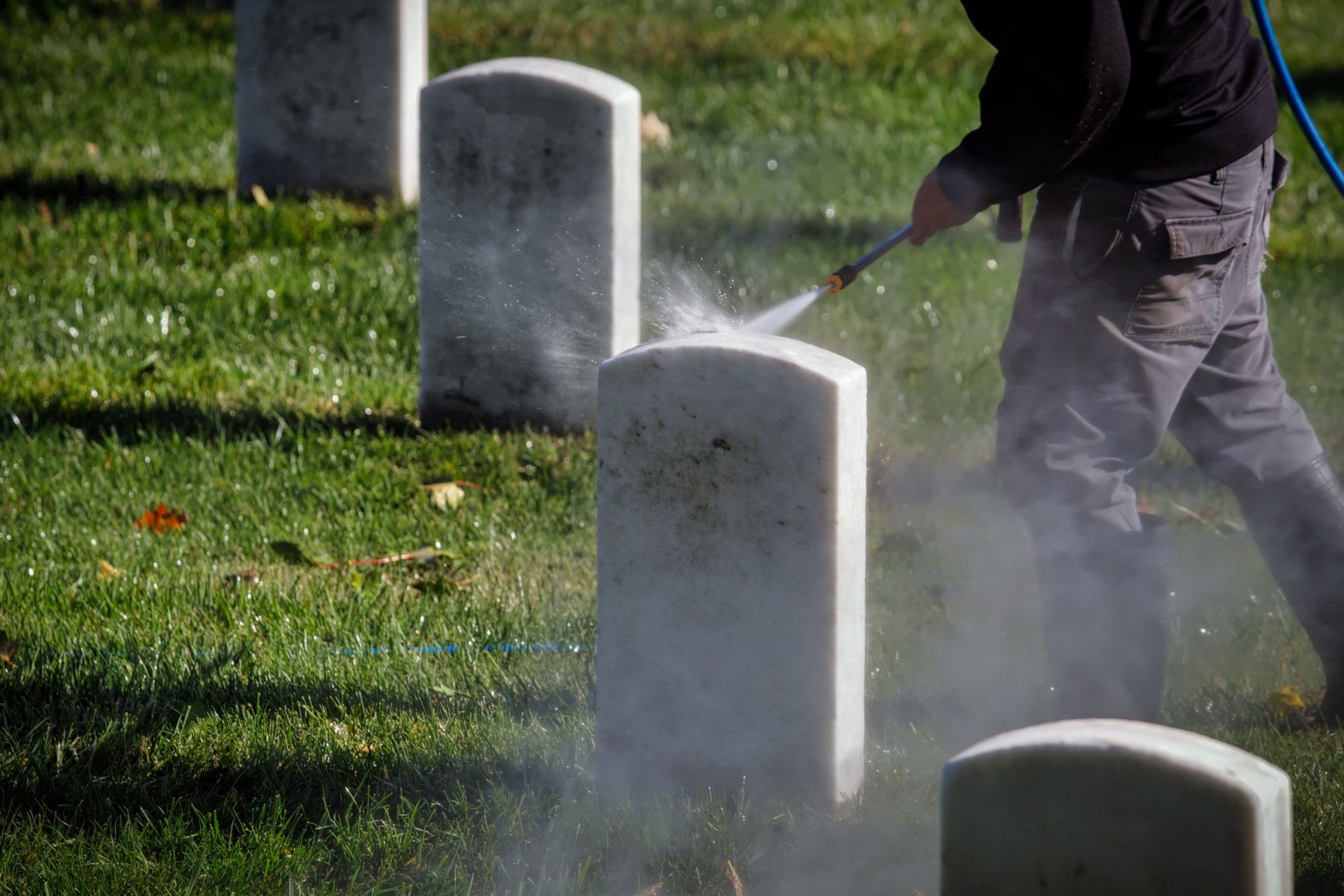 Cleaning Headstones With A Pressure Washer - Gippsland, VIC - Carustone Memorials