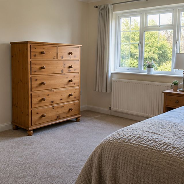 Room with the old furniture still in place, before collection