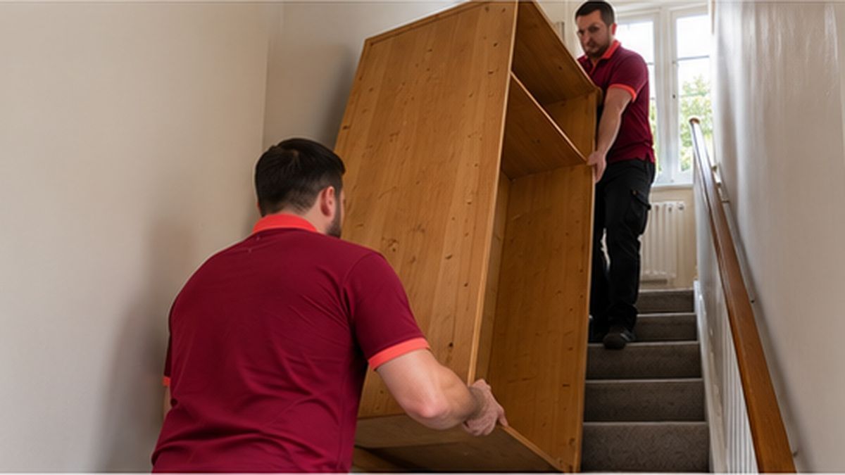 How to get a wardrobe down the stairs