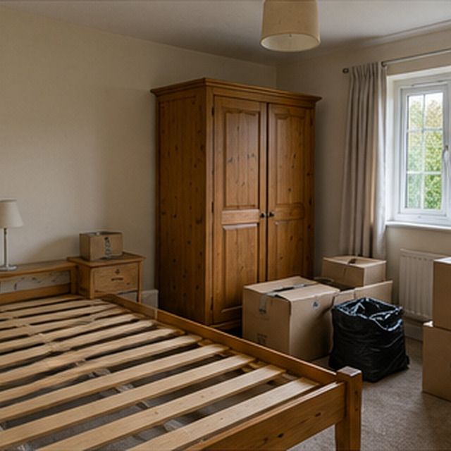 Room with the old furniture still in place, before collection