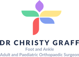 The logo for dr christy graff foot and ankle adult and paediatric orthopaedic surgeon