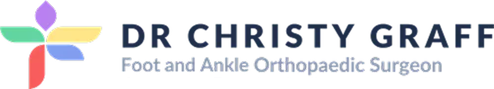 A logo for dr christy graff foot and ankle adult and paediatric orthopaedic surgeon