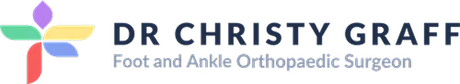 A logo for dr christy graff foot and ankle adult and paediatric orthopaedic surgeon